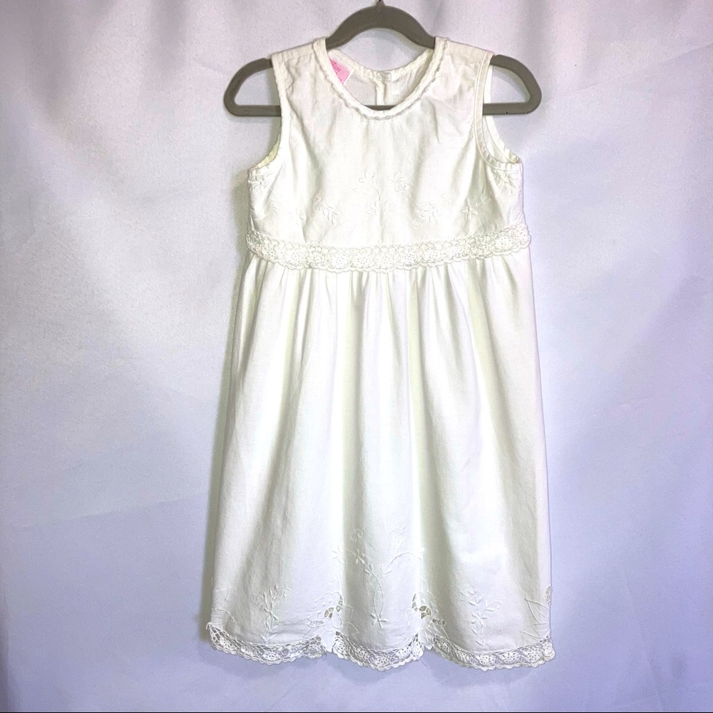 Allison Rose White Cotton Dress 6X